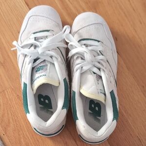 New Balance 550 White and Green Sneakers